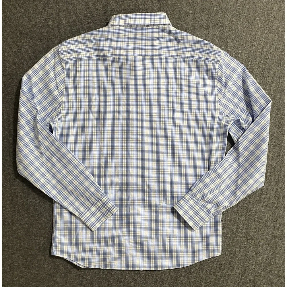 Banana Republic Button Up Dress Shirt Men's Long Sleeve Blue Checked Size M